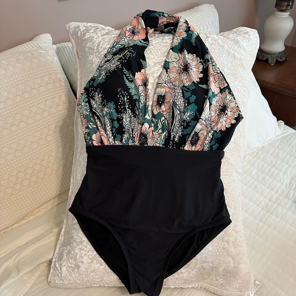 Sea Angel floral plunge swimsuit